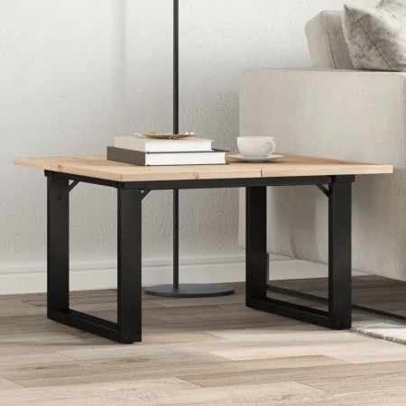 Mesa de centro marco O madera maciza pino y acero 60x60x40 cm by , Kitchen and dining tables - Ref: Foro24-3282660, Price: 73...