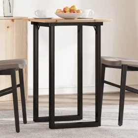 Mesa de comedor marco O madera maciza pino y acero 50x50x75 cm by , Kitchen and dining tables - Ref: Foro24-3282669, Price: 7...