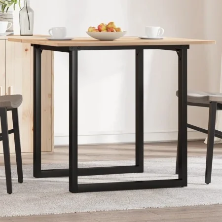 Mesa de comedor marco O madera maciza pino y acero 90x90x75 cm by , Kitchen and dining tables - Ref: Foro24-3282674, Price: 1...