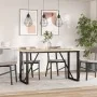 Mesa de comedor marco O madera maciza pino y acero 140x80x75cm by , Kitchen and dining tables - Ref: Foro24-3282676, Price: 1...