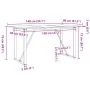 Mesa de comedor marco O madera maciza pino y acero 140x80x75cm by , Kitchen and dining tables - Ref: Foro24-3282676, Price: 1...
