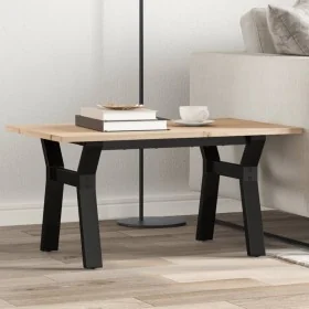 Mesa de centro marco Y madera maciza pino y acero 80x50x40 cm by , Kitchen and dining tables - Ref: Foro24-3282706, Price: 69...