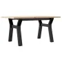 Mesa de centro marco Y madera maciza pino y acero 80x50x40 cm by , Kitchen and dining tables - Ref: Foro24-3282706, Price: 71...
