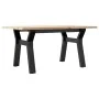 Mesa de centro marco Y madera maciza pino y acero 80x50x40 cm by , Kitchen and dining tables - Ref: Foro24-3282706, Price: 71...