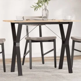 Mesa de comedor marco Y madera maciza pino y acero 100x50x75cm by , Kitchen and dining tables - Ref: Foro24-3282719, Price: 8...