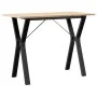Mesa de comedor marco Y madera maciza pino y acero 100x50x75cm by , Kitchen and dining tables - Ref: Foro24-3282719, Price: 8...