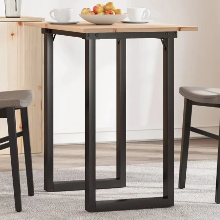 Mesa de comedor marco O madera maciza pino y acero 80x50x75,5cm by , Kitchen and dining tables - Ref: Foro24-3282738, Price: ...