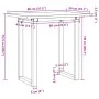 Mesa de comedor marco O madera maciza pino y acero 80x50x75,5cm by , Kitchen and dining tables - Ref: Foro24-3282738, Price: ...