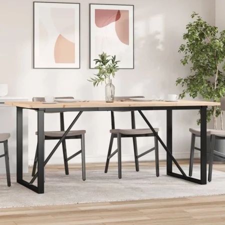 Mesa de comedor marco O madera maciza pino acero 180x90x75,5 cm de , Mesas de cocina y de comedor - Ref: Foro24-3282744, Prec...