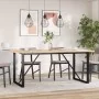 Mesa de comedor marco O madera maciza pino acero 180x90x75,5 cm de , Mesas de cocina y de comedor - Ref: Foro24-3282744, Prec...