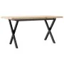Mesa de centro marco X madera maciza pino y acero 90x40x45,5 cm | Foro24.es | Tu tienda online para hogar, jardín y más Foro24.es