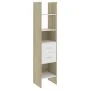 Estantería de madera contrachapada blanco y roble 40x35x180 cm de , Librerías y estanterías - Ref: Foro24-803421, Precio: 103...