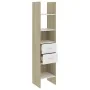 Estantería de madera contrachapada blanco y roble 40x35x180 cm de , Librerías y estanterías - Ref: Foro24-803421, Precio: 103...