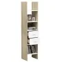 Estantería de madera contrachapada blanco y roble 40x35x180 cm de , Librerías y estanterías - Ref: Foro24-803421, Precio: 103...