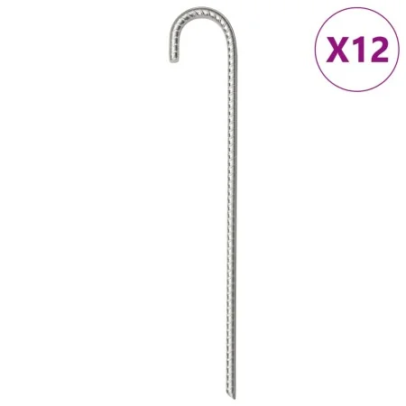 Clavijas para tienda 12 uds acero galvanizado 37 cm Ø10 mm de , Accesorios para tiendas de campaña - Ref: Foro24-4009342, Pre...