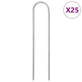 Clavijas de tierra forma U 25 uds acero galvanizado 15x3,5 cm by , Tent Accessories - Ref: Foro24-4009363, Price: 12,17 €, Di...