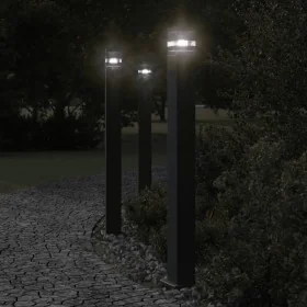 Lámpara de suelo de exterior aluminio negro 110 cm