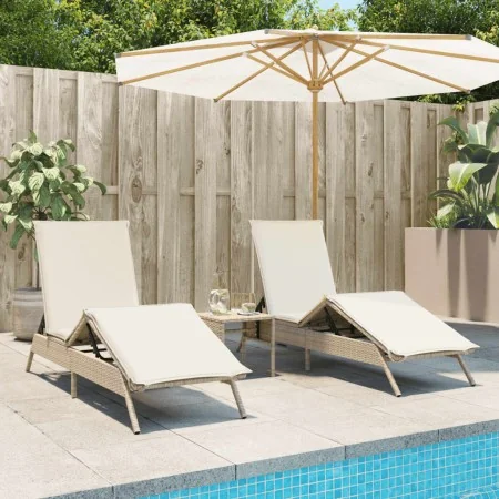 Tumbonas con cojines 2 unidades ratán sintético beige von , Liegen - Ref: Foro24-3261582, Preis: 279,39 €, Rabatt: %
