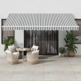 Toldo retráctil aluminio y tela gris antracita y blanco 4,5x3 m by , Awnings - Ref: Foro24-3216106, Price: 314,09 €, Discount: %
