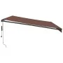 Toldo retráctil automático con luces LED marrón 500x350 cm by , Awnings - Ref: Foro24-3215414, Price: 701,53 €, Discount: %