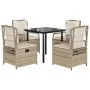 Set comedor de jardín 5 pzas con cojines ratán sintético beige von , Gartensets - Ref: Foro24-3263021, Preis: 490,33 €, Rabat...