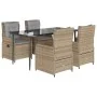 Set comedor de jardín 5 pzas con cojines ratán sintético beige von , Gartensets - Ref: Foro24-3262871, Preis: 532,17 €, Rabat...