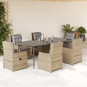 Set comedor de jardín 7 pzas con cojines ratán sintético beige by , Garden sets - Ref: Foro24-3262873, Price: 869,11 €, Disco...
