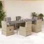 Set comedor de jardín 7 pzas con cojines ratán sintético beige by , Garden sets - Ref: Foro24-3262873, Price: 869,16 €, Disco...
