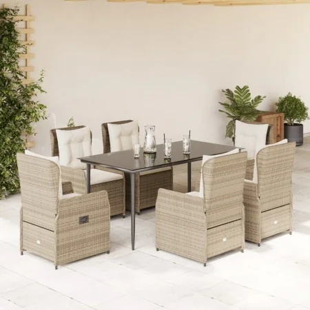 Set comedor de jardín 7 pzas con cojines ratán sintético beige von , Gartensets - Ref: Foro24-3262886, Preis: 784,15 €, Rabat...