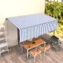 Toldo retráctil automático con persiana azul y blanco 5x3 m von , Markisen - Ref: Foro24-3069466, Preis: 489,77 €, Rabatt: %