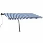 Toldo automático LED sensor de viento azul y blanco 450x350 cm by , Awnings - Ref: Foro24-3069851, Price: 914,23 €, Discount: %