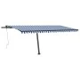 Toldo de pie automático azul y blanco 500x350 cm by , Awnings - Ref: Foro24-3069866, Price: 659,39 €, Discount: %