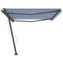 Toldo de pie automático azul y blanco 500x350 cm by , Awnings - Ref: Foro24-3069866, Price: 659,39 €, Discount: %