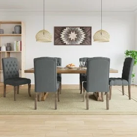 Sillas de comedor 6 unidades tela con apariencia de lino gris von , Essstühle - Ref: Foro24-3309174, Preis: 742,09 €, Rabatt: %