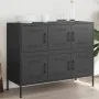 Aparador acero negro 100,5x39x79 cm de , Aparadores - Ref: Foro24-843096, Precio: 189,56 €, Descuento: %