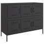 Aparador acero negro 100,5x39x79 cm de , Aparadores - Ref: Foro24-843096, Precio: 189,56 €, Descuento: %