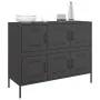 Aparador acero negro 100,5x39x79 cm de , Aparadores - Ref: Foro24-843096, Precio: 189,56 €, Descuento: %