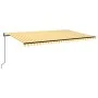Toldo automático LED sensor de viento amarillo blanco 500x350cm by , Awnings - Ref: Foro24-3069233, Price: 682,36 €, Discount: %
