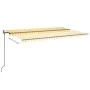 Toldo automático LED sensor de viento amarillo blanco 500x350cm by , Awnings - Ref: Foro24-3069233, Price: 682,36 €, Discount: %