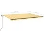Toldo automático LED sensor de viento amarillo blanco 500x350cm by , Awnings - Ref: Foro24-3069233, Price: 682,36 €, Discount: %