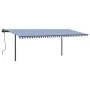 Toldo automático con LED sensor de viento azul y blanco 6x3,5 m von , Markisen - Ref: Foro24-3070291, Preis: 989,30 €, Rabatt: %