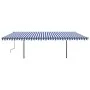 Toldo automático con LED sensor de viento azul y blanco 6x3,5 m von , Markisen - Ref: Foro24-3070291, Preis: 989,30 €, Rabatt: %