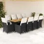 Set de mesa y sillas de jardín y cojines 11 pzas ratán PE negro by , Garden sets - Ref: Foro24-3277233, Price: 1,00 €, Discou...
