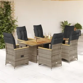 Mesita y sillas jardín 7 piezas y cojines ratán sintético gris von , Gartensets - Ref: Foro24-3276973, Preis: 952,63 €, Rabat...