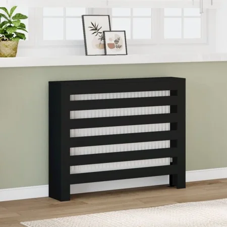 Cubierta de radiador madera de ingeniería negro 104x20x82 cm by , Accessories for heating radiators - Ref: Foro24-852691, Pri...