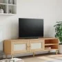 Mueble de TV SENJA aspecto ratán madera pino marrón 158x40x49cm de , Muebles TV - Ref: Foro24-358043, Precio: 119,56 €, Descu...