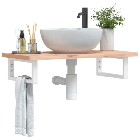 Soportes estante de lavabo 2 uds rectangular acero blanco by , Supports and crossbars - Ref: Foro24-4007263, Price: 32,90 €, ...