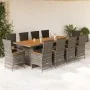 Set de comedor de jardín 11 pzas y cojines ratán sintético gris von , Gartensets - Ref: Foro24-3277549, Preis: 1,00 €, Rabatt: %