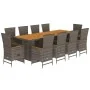 Set de comedor de jardín 11 pzas y cojines ratán sintético gris von , Gartensets - Ref: Foro24-3277549, Preis: 1,00 €, Rabatt: %