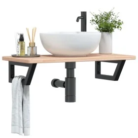 Estante de lavabo de pared de acero y madera maciza de roble by , bathroom vanities - Ref: Foro24-3302331, Price: 68,96 €, Di...
